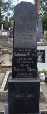 Klein Johann 1852-1925 Fleischer Josefa 1859-1913 Grabstein